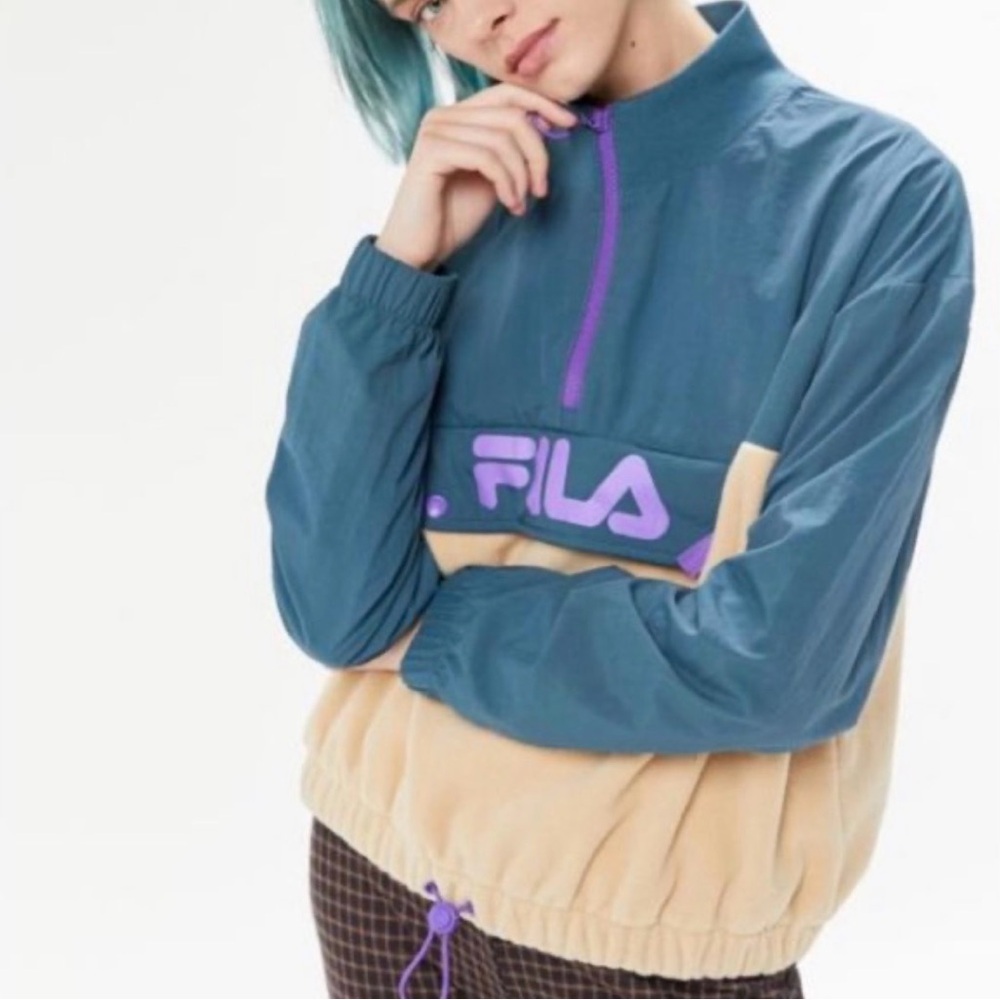 FILA x Urban Outfitters Exclusive Una Sherpa Anorak Jacket NWT